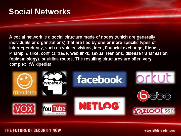 Social Networks A social network is a social structure made of nodes (which are