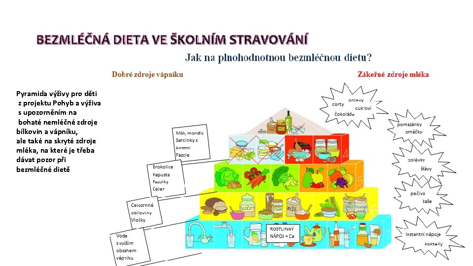 BEZMLÉČNÁ DIETA VE ŠKOLNÍM STRAVOVÁNÍ Pyramida výživy pro děti z projektu Pohyb a výživa