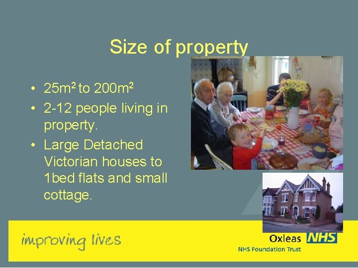 Size of property • 25 m 2 to 200 m 2 • 2 -12