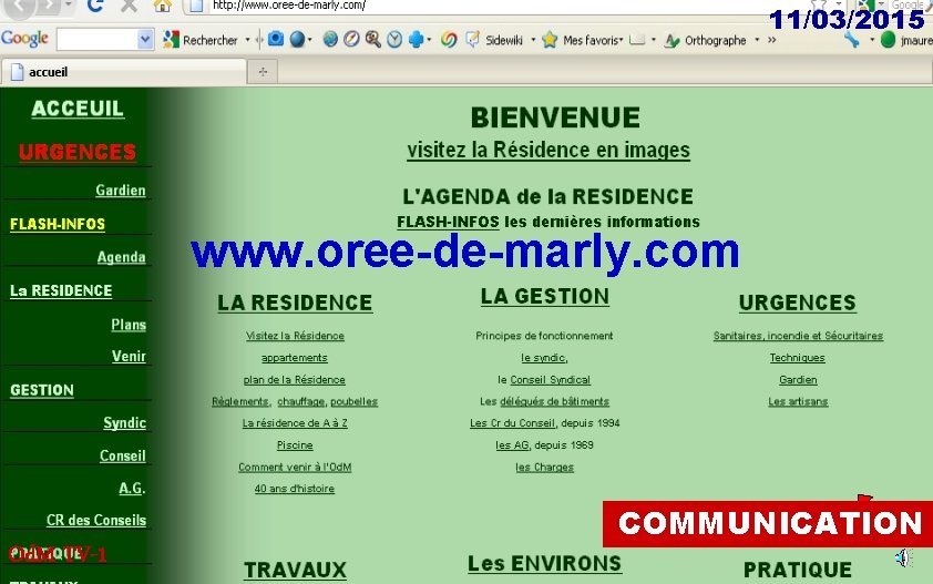 11/03/2015 www. oree-de-marly. com Od. M TV-1 COMMUNICATION 