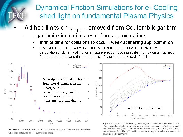 Dynamical Friction Simulations for e- Cooling shed light on fundamental Plasma Physics • Ad