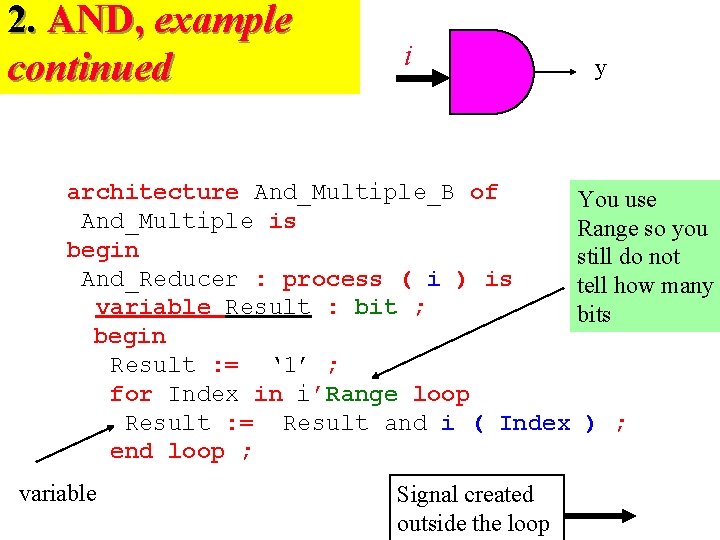 2. AND, example continued i y architecture And_Multiple_B of You use And_Multiple is Range