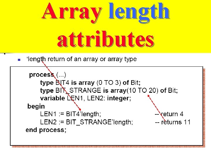 Array length attributes 