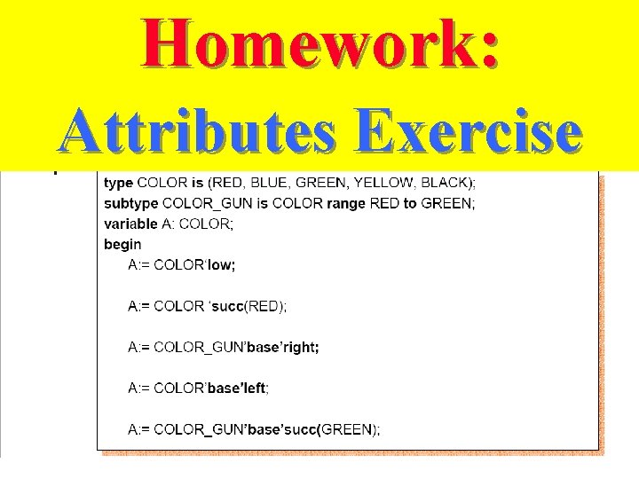 Homework: Attributes Exercise 