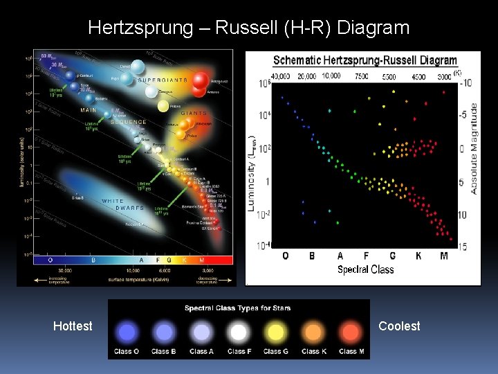 Hertzsprung – Russell (H-R) Diagram Hottest Coolest 