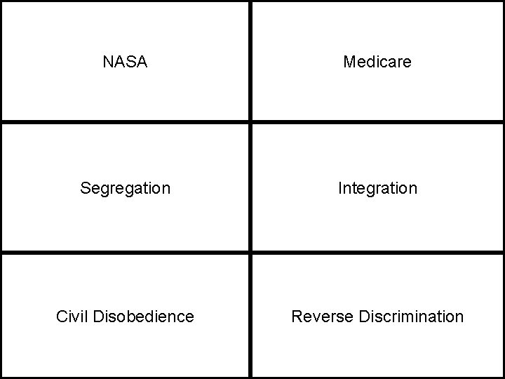 NASA Medicare Segregation Integration Civil Disobedience Reverse Discrimination 