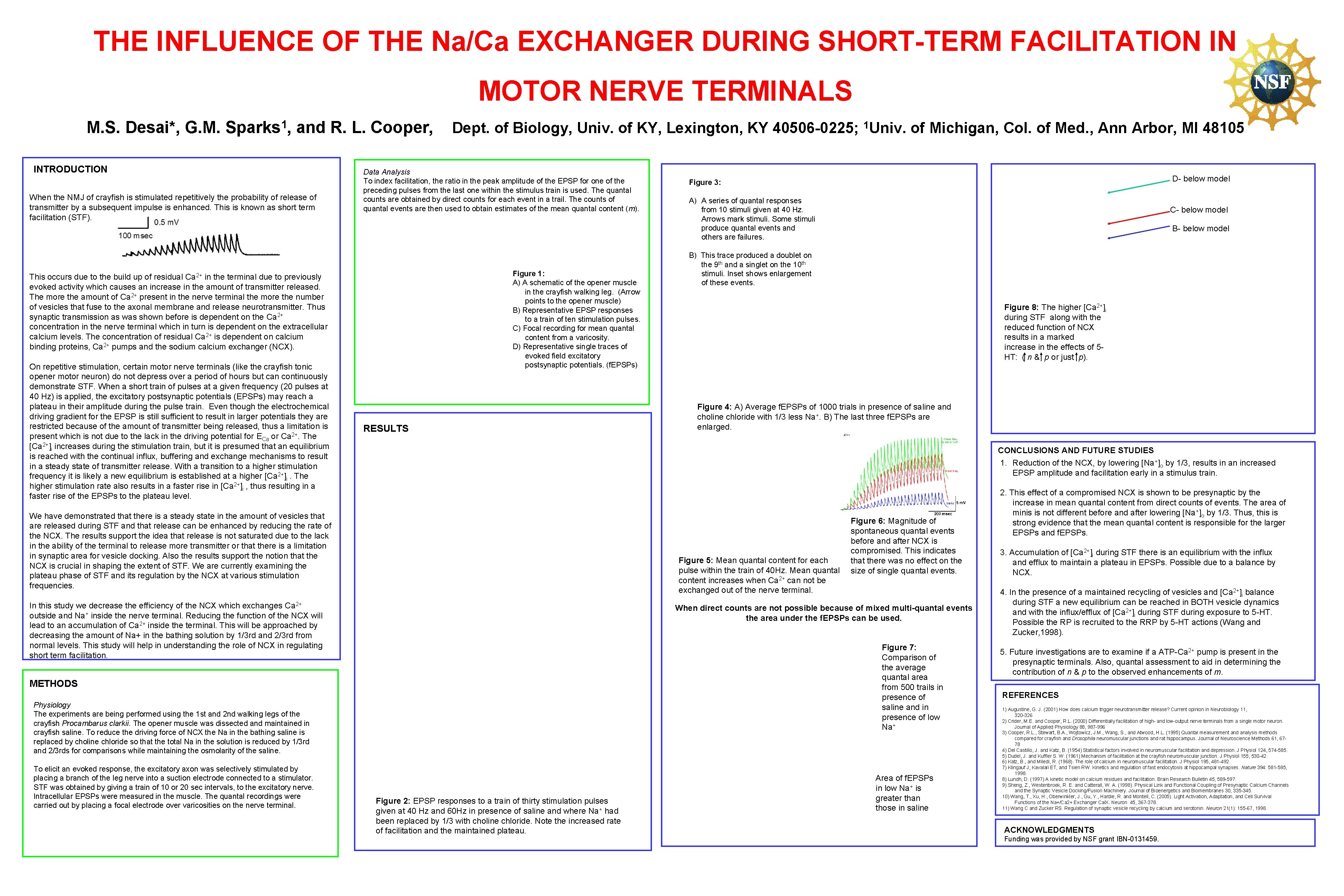 THE INFLUENCE OF THE Na/Ca EXCHANGER DURING SHORT-TERM FACILITATION IN MOTOR NERVE TERMINALS M.