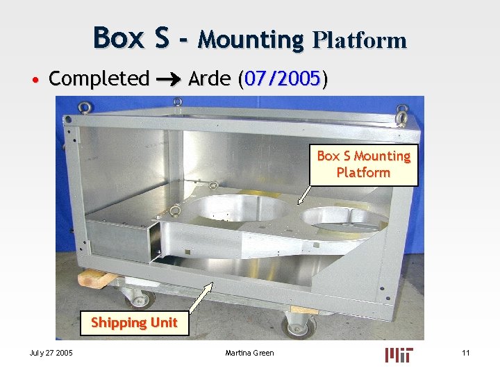 Box S - Mounting Platform • Completed Arde (07/2005) Box S Mounting Platform Shipping Box S - Mounting Platform • Completed Arde (07/2005) Box S Mounting Platform Shipping