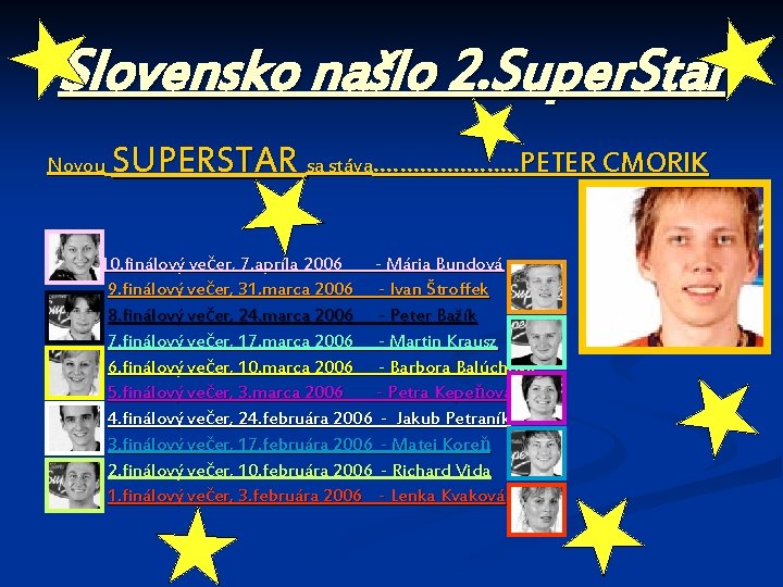 Slovensko našlo 2. Super. Star SUPERSTAR sa stáva. . . . . PETER CMORIK