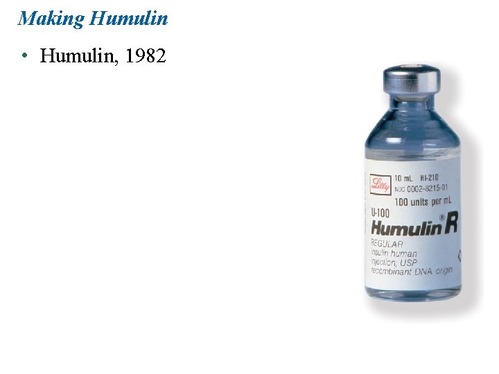 Making Humulin • Humulin, 1982 