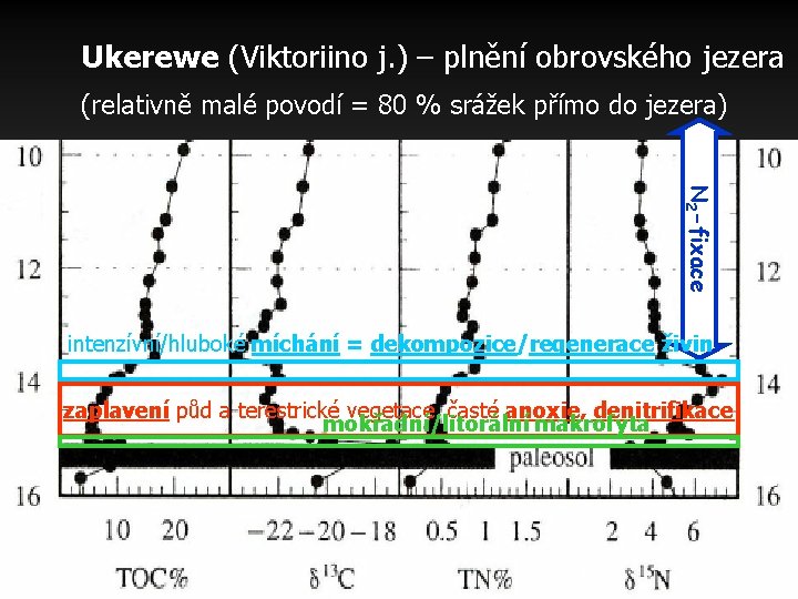 Ukerewe (Viktoriino j. ) – plnění obrovského jezera (relativně malé povodí = 80 %