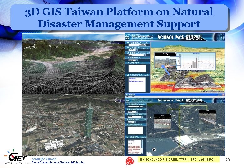 3 D GIS Taiwan Platform on Natural Disaster Management Support 、 Scientific Taiwan Flood