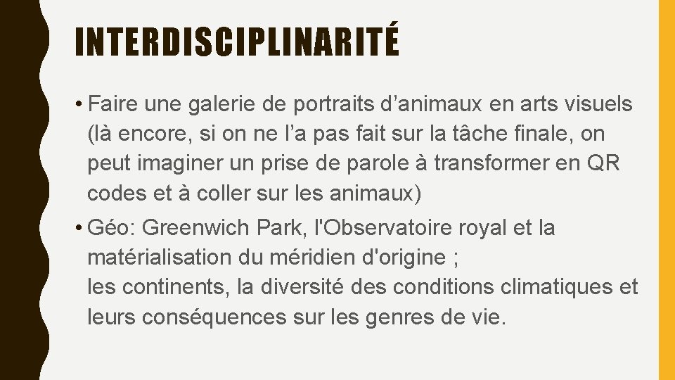 INTERDISCIPLINARITÉ • Faire une galerie de portraits d’animaux en arts visuels (là encore, si