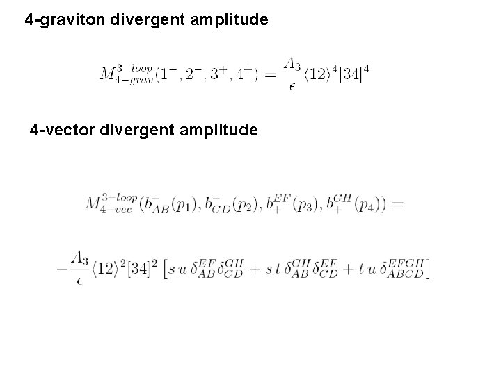 4 -graviton divergent amplitude 4 -vector divergent amplitude 