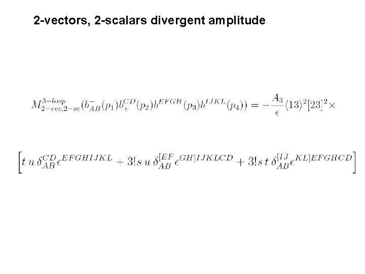 2 -vectors, 2 -scalars divergent amplitude 