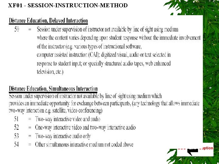 XF 01 - SESSION-INSTRUCTION-METHOD 