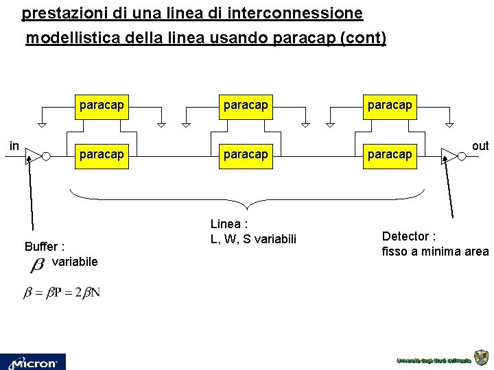 prestazioni di una linea di interconnessione modellistica della linea usando paracap (cont) in paracap
