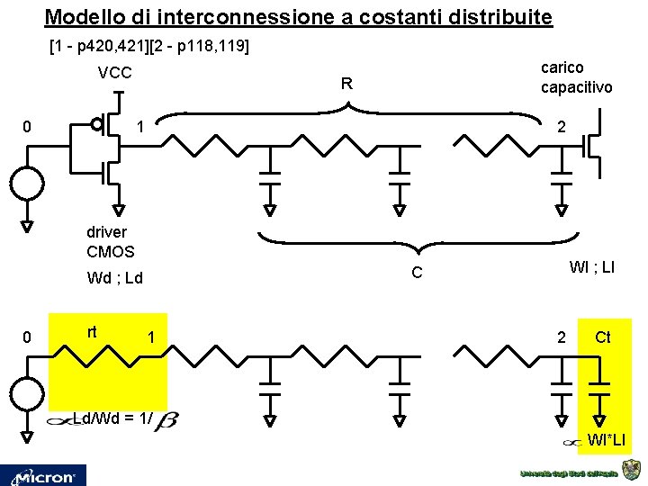 Modello di interconnessione a costanti distribuite [1 - p 420, 421][2 - p 118,
