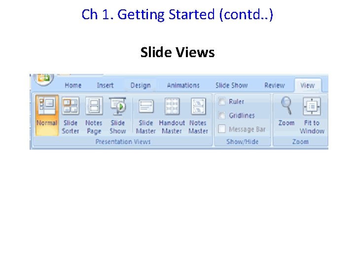 Ch 1. Getting Started (contd. . ) Slide Views 