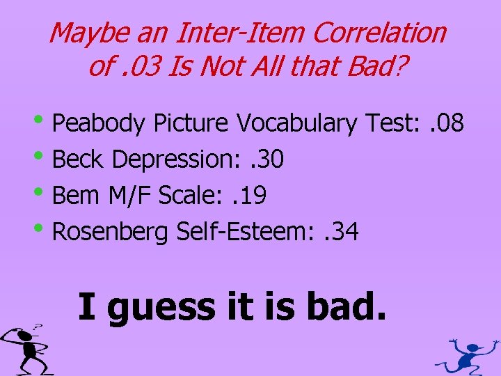 Maybe an Inter-Item Correlation of. 03 Is Not All that Bad? h. Peabody Picture