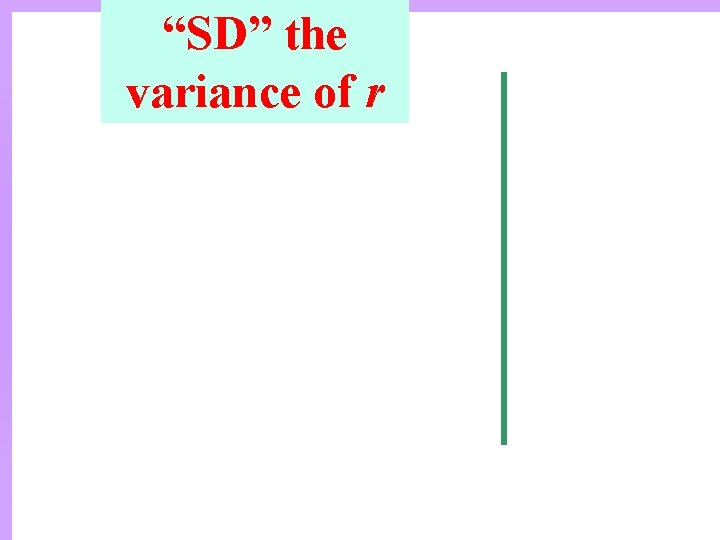 “SD” the variance of r 