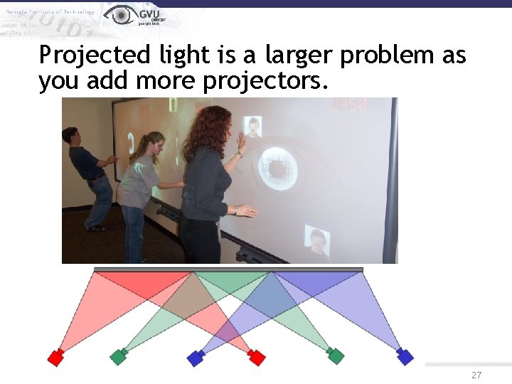 Projected light is a larger problem as you add more projectors. 27 