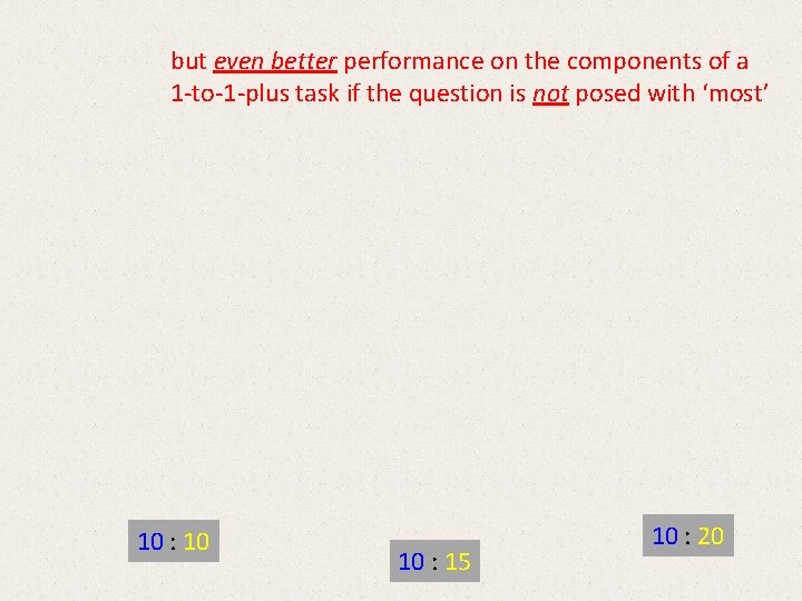 but even better performance on the components of a 1 -to-1 -plus task but even better performance on the components of a 1 -to-1 -plus task