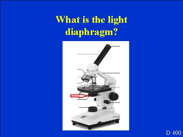 What is the light diaphragm? D 400 What is the light diaphragm? D 400