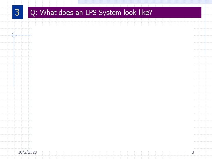 3 Q: What does an LPS System look like? 10/2/2020 3 