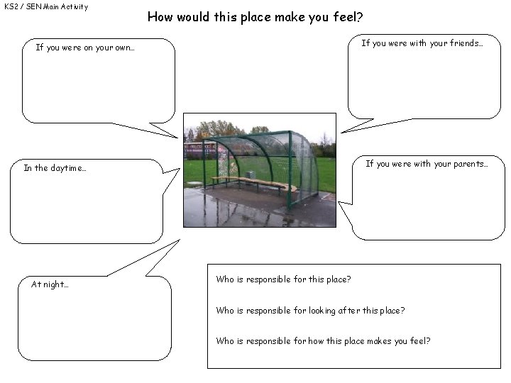KS 2 / SEN Main Activity How would this place make you feel? If KS 2 / SEN Main Activity How would this place make you feel? If