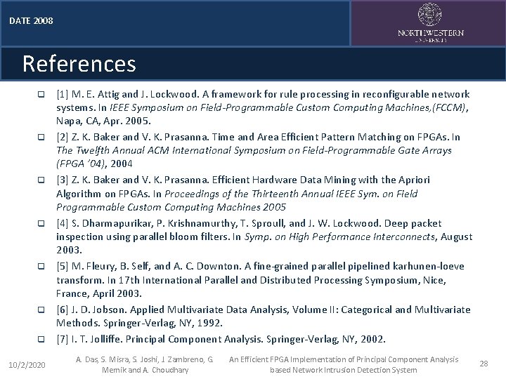 DATE 2008 References q q q q 10/2/2020 [1] M. E. Attig and J.