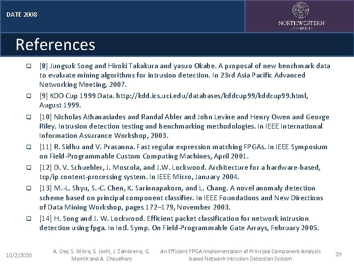 DATE 2008 References q q q q 10/2/2020 [8] Jungsuk Song and Hiroki Takakura