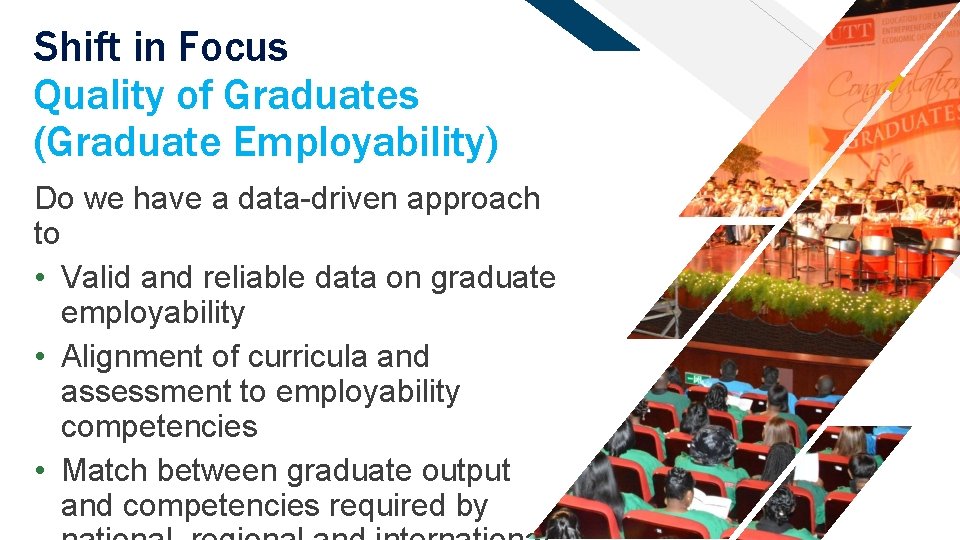 Shift in Focus Quality of Graduates (Graduate Employability) Do we have a data-driven approach