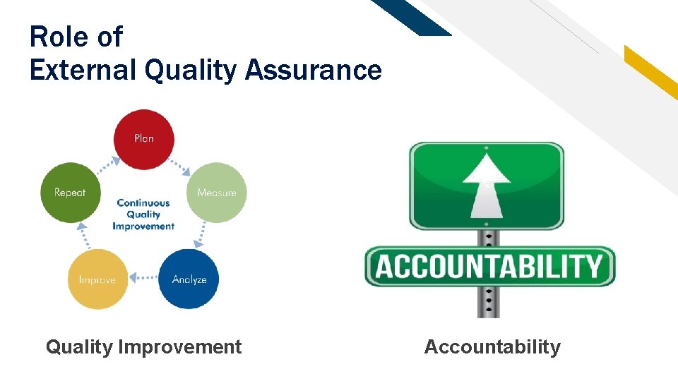 Role of External Quality Assurance Quality Improvement Accountability 