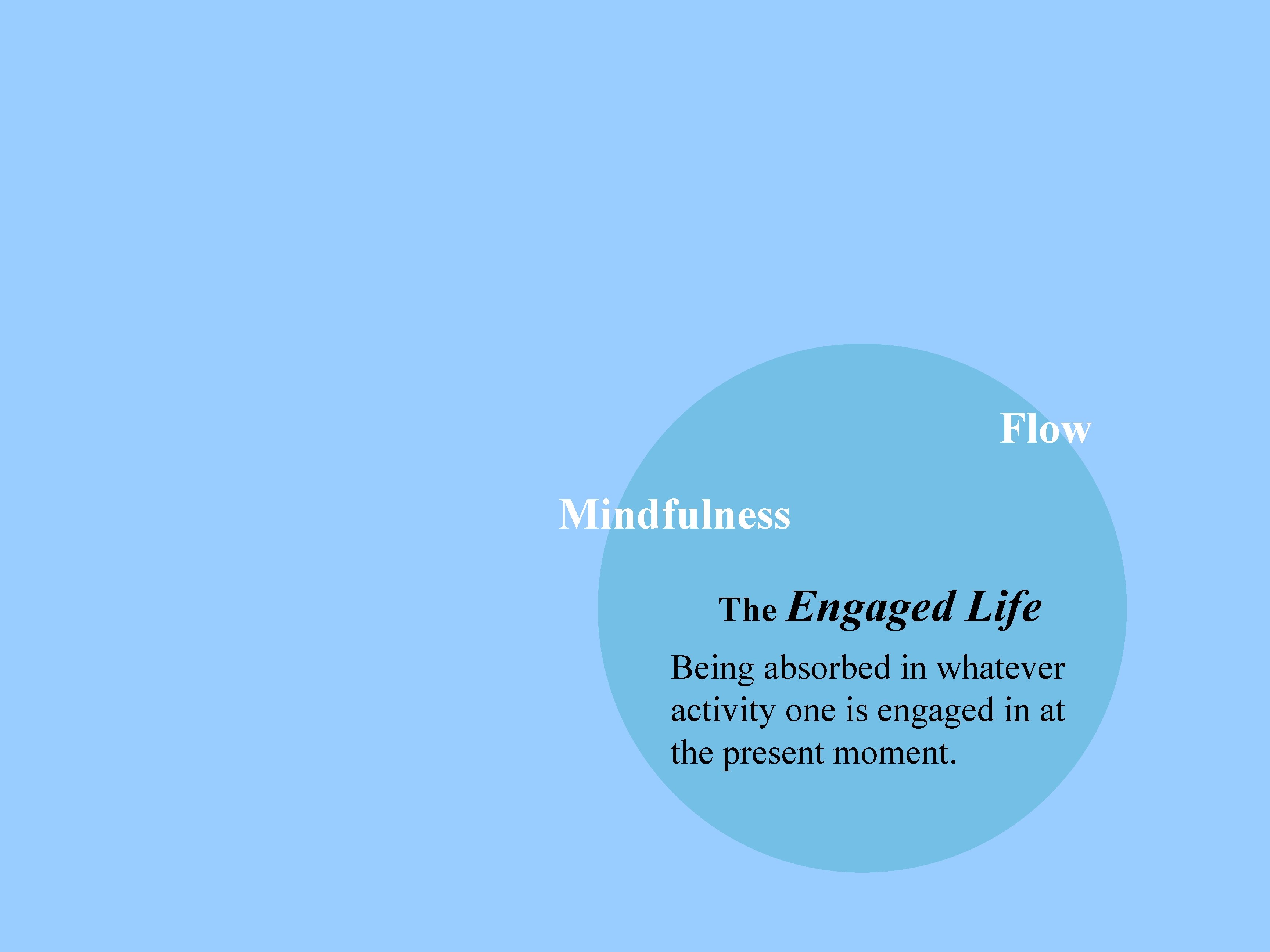 Flow Mindfulness The Engaged Life Being absorbed in whatever activity one is engaged in