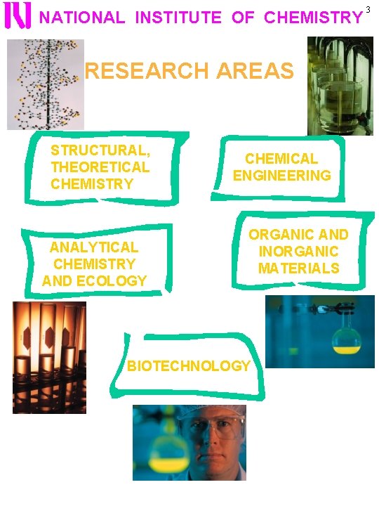 NATIONAL INSTITUTE OF CHEMISTRY RESEARCH AREAS STRUCTURAL, THEORETICAL CHEMISTRY ANALYTICAL CHEMISTRY AND ECOLOGY CHEMICAL