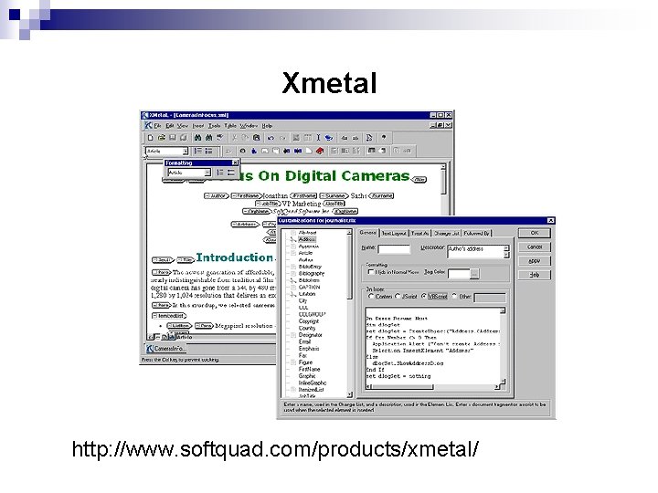 Xmetal http: //www. softquad. com/products/xmetal/ 