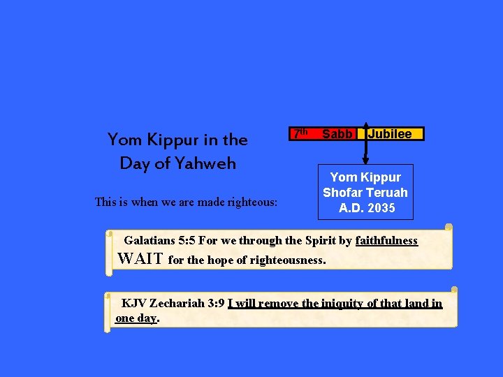 Yom Kippur in the Day of Yahweh This is when we are made righteous: