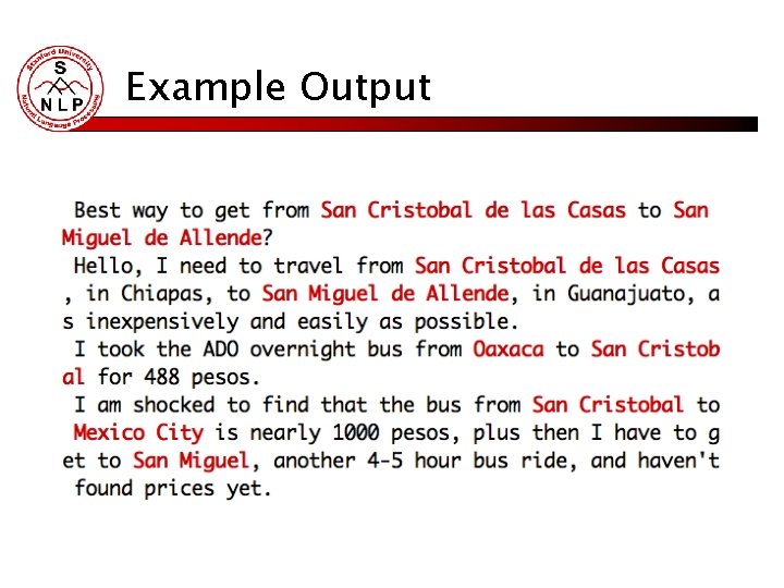 Example Output 