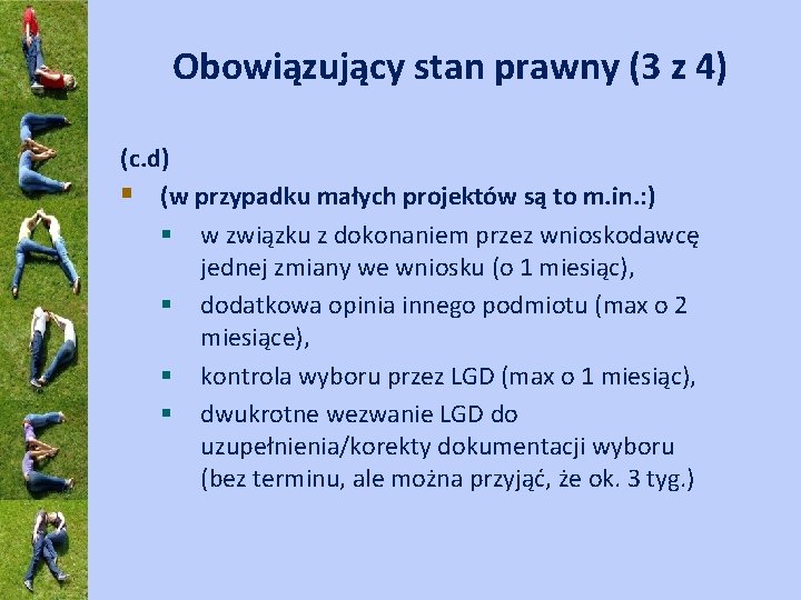 Obowiązujący stan prawny (3 z 4) (c. d) § (w przypadku małych projektów są