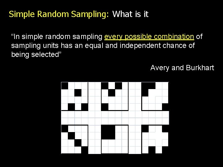 Simple Random Sampling: What is it “In simple random sampling every possible combination of