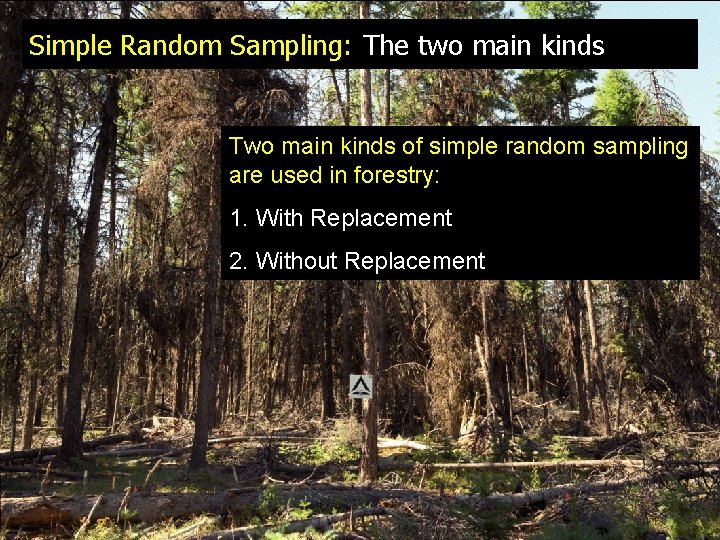 Simple Random Sampling: The two main kinds Two main kinds of simple random sampling