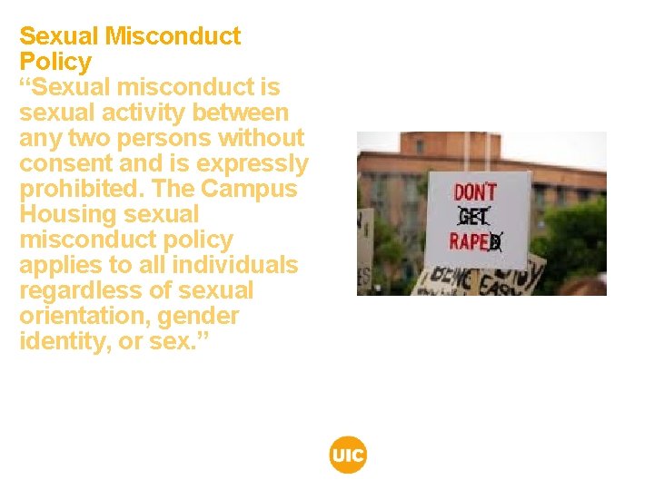Sexual Misconduct Policy “Sexual misconduct is sexual activity between any two persons without consent Sexual Misconduct Policy “Sexual misconduct is sexual activity between any two persons without consent