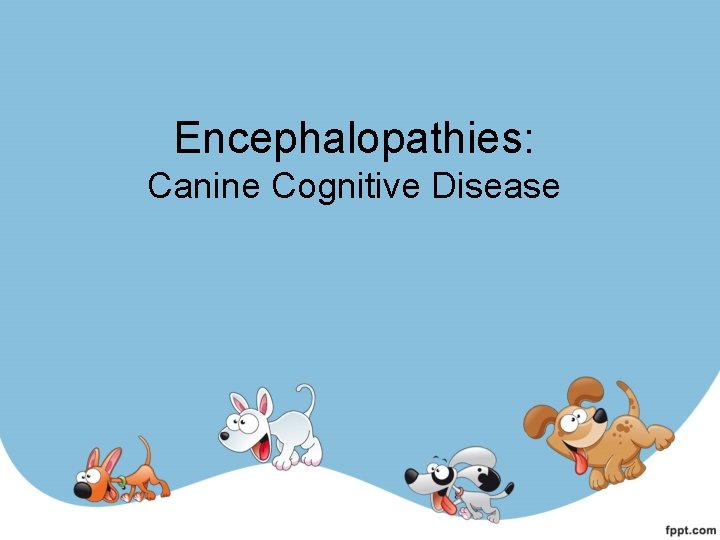 Encephalopathies: Canine Cognitive Disease 