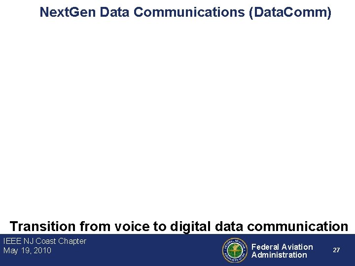 Next. Gen Data Communications (Data. Comm) Transition from voice to digital data communication IEEE