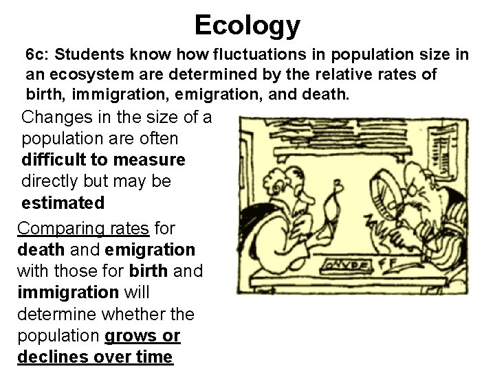 Ecology 6 c: Students know how fluctuations in population size in an ecosystem are