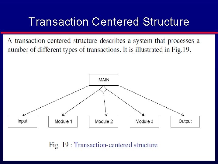 Transaction Centered Structure 