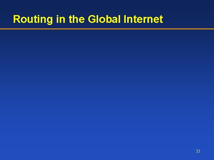 Routing in the Global Internet 33 