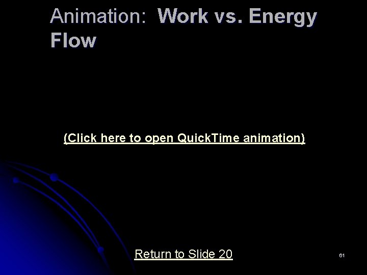 Animation: Work vs. Energy Flow (Click here to open Quick. Time animation) Return to