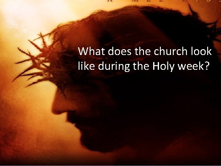 What does the church look like during the Holy week? 